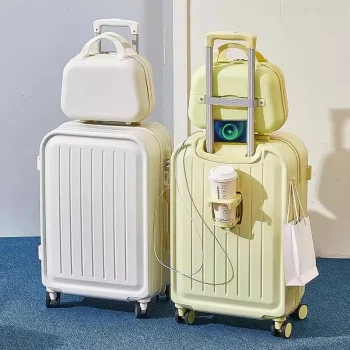 K1525 New Combination Suitcase USB Charging Port with Cup Holder Large Capacity Trolley Case