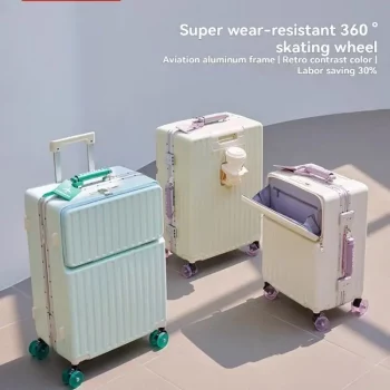 K1802 Sturdy and durable 24 inch aluminum frame, password pull rod travel suitcase