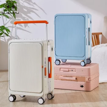 K1878 The new wide trolley cabin suitcase, aluminum frame trolley suitcase