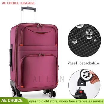 K1764 Travel suitcase trolley luggage waterproof Oxford Rolling Luggage Spinner wheels
