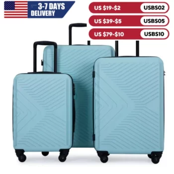 K1916 Travelhouse Luggage Set 3 Piece Suitcase Set Double Spinner Wheels TSA Lock Carry-on luggage