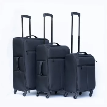 K1707 3PCS/SET Oxford Cloth Suitcase Black(No Password Lock)
