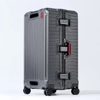 K1713 Large-capacity Suitcase Aluminum Frame Unisex 20/24/30 inch Luggage with USB Cup Holder Password Trolley Case