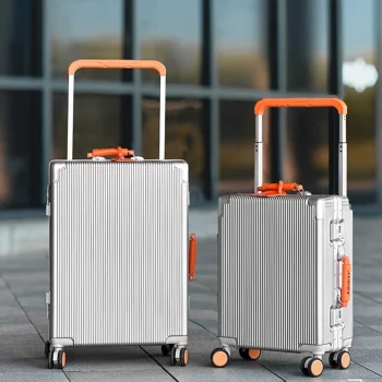 K1965 Luggage 20 inch Aluminum Frame Suitcase Carry on Female Password Trolley Case