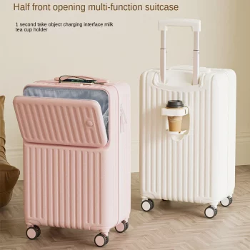 K1690 Front Opening Boarding Case 18/20 inch ABS Multi-function with Charging Port luggage