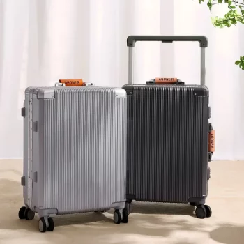 K1968 Large Capacity Password Lock Trolley Case Durable Aluminum Frame USB Port