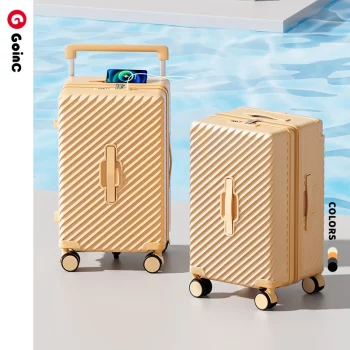 K1693 Travel Suitcase Wide Trolley Luggage Large Capacity Travel Suitcase on 5-Wheels Password Carry-On Suitcase