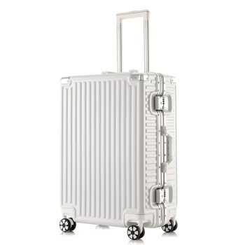 K2080 Travel Suitcase Men Carry-On Luggage Women PC Aluminum Frame Trolley Case