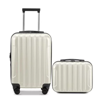 K1855 2 Piece Lightweight Luggage Set - 20 Expandable Hardside Carry-On & 14 Mini Cosmetic Case