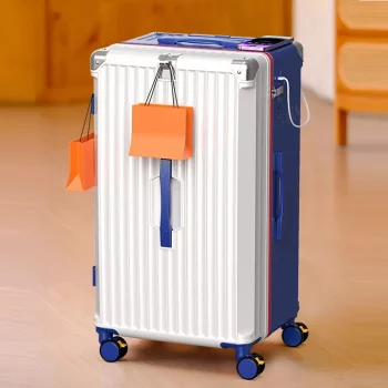K1639 New Luggage 32 Inch Large Capacity Travel Trolley Case Thickened Expansion Zipper Lockbox USB Charging with Cup Holder