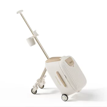 K1840 New suitcase for children can Sit 20 inch carrier Ride on Luggage 2-in-1 Detachable Trolley Pushchair Travel Suitcase