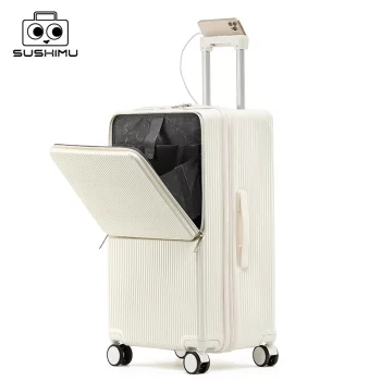 K1976 Suitcase Wide Handle Travel Suitcase Men 20 24 26 Carry-On Luggage Women PC Aluminum Frame Trolley Case