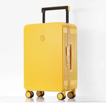 KF223344 Luggage Carrying Case with Handle Combination Lock Light Tone Universal Wheel Travel Trolley Case
