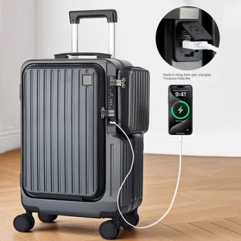 K1524 Front Opening Luggage Suitcase Multifunctional Trolley Case 20 inch Suitcase