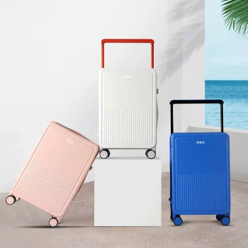 K1638 Multi-functional Luggage Case with Back Opening 20-inch Boarding Travel Lockbox USB Charging 24-inch High-capacity Trolley Case