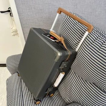 K1563 High-end fashion aluminum frame luggage export Japan super quiet universal wheel travel box