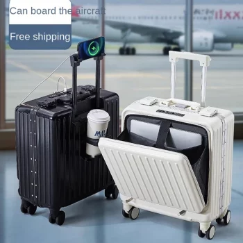 K2023 Boarding Box Front Opening Rolling Luggage Computer Laptop Layer Mini Travel Bag Cabin Trolley Case