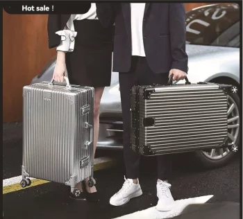 K1983 All-aluminum-magnesium alloy high appearance level business suitcase, 20-inch trolley case, swivel wheel combination case, board