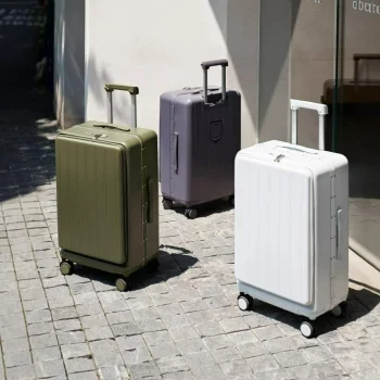 K1583 Large Capacity Multifunctional ABS + PC Trolley Case with Cup Holder Travel Suitcase