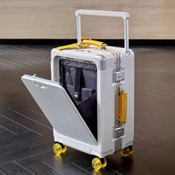 K1931 Front Opening Suitcase Wide Handle Trolley Case Bag Rolling Luggage