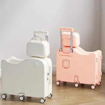K1721 New Children's Suitcase Set, Can Sit and Ride, 18- 24inch Password Rolling Suitcase