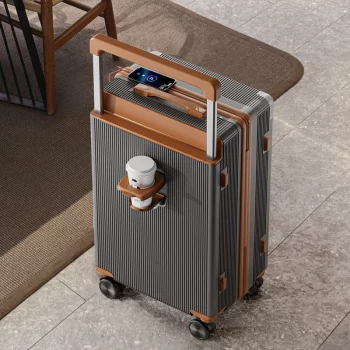 K1993 2025 new luggage with wide pull rod, shock-absorbing brake, large capacity travel case