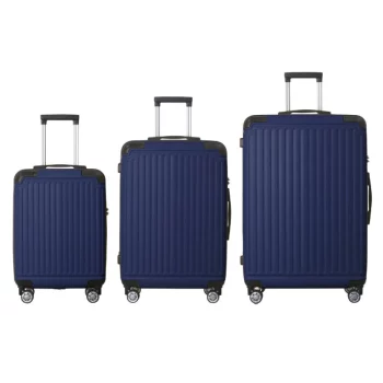 K1592 USB Port Airline Certified Carryon Luggage ABS+PC Hard Shell Luggage with Spinner Wheels blue