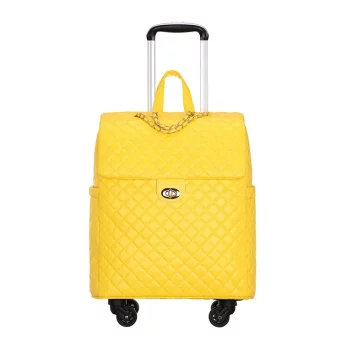K1702 Small Retro Suitcase Lightweight Rolling Trolley Luggage PU Trolley Handbag Travel Bag