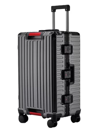 K2087 High-end Aluminum Frame Multi-function Suitcase 2025 Boardable PC Trolley Case Universal Wheel Luggage