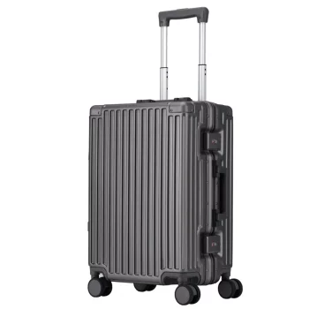 K1998 Aluminum frame hard luggage trolley case password boarding leather men's and women's universal wheel PC travel bag
