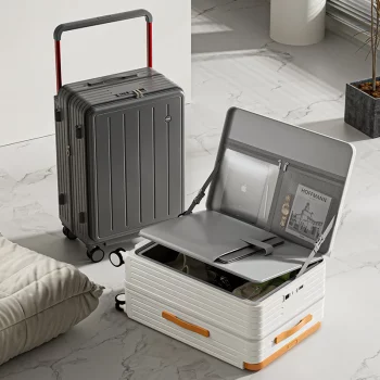 K2027 Front Opening Multi-Functional Suitcase Business Wide Trolley Luggage ABS+PC Large-capacity Password Box Travel Trolley Case