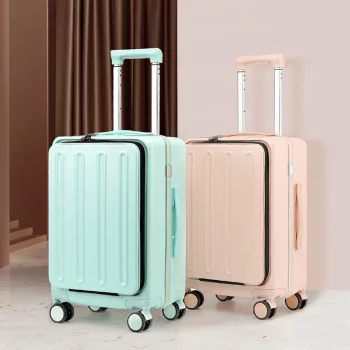 K1582 Aluminum Frame Travel Box Business Front Opening Suitcase Password Box Side Opening Trolley Box