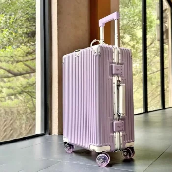 K1942 Suitcase Aluminum Frame with Colorful Silent Spinner Wheel TSA Lock Travel Trolley Case