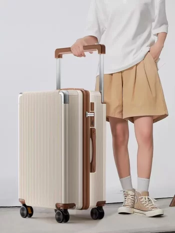 K1972 Travel Suitcase High Aesthetic Wide Pull Rod Women's 24 Inch Brake oproof Wheel Student Pull Password Box