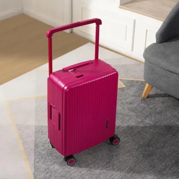 K1534 New rose red wide pull bar luggage female new travel box large capacity thickened durable pull bar box suitcase