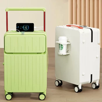K1615 Women's new drawbar carry on suitcase front opening password travel luggage