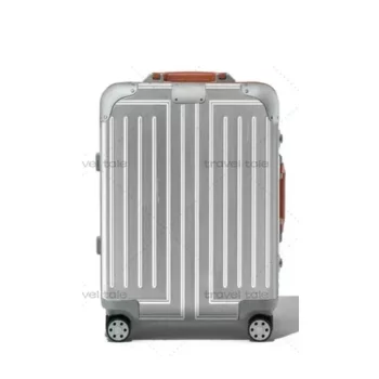 K2076 Big Aluminum Trolley Suitcase Trunk Metallic Large Rolling Luggage Bag On Wheels