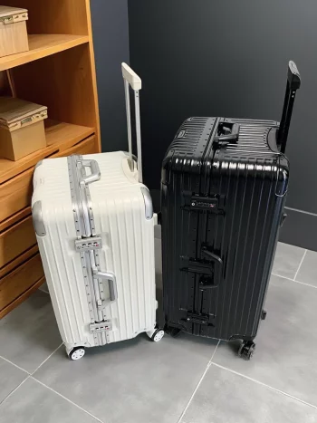 K2047 Extra Large Capaci Lage Aluminum Frame Thiened Travel Suitcase M Fem Che-In 28 Inch Faionable Trendy Polyester