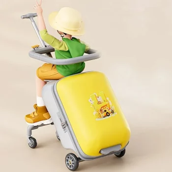 K1701 Children's Luggage Case Ride and Walk Suitcase for Baby Boys Girls Stroller Carry-On Wheel Luggage