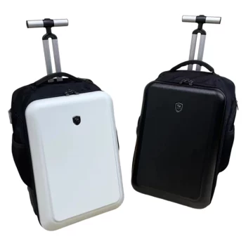 K1865 20 Inch Carry On Luggage Backpack & Trolley 2 in 1 - Single Handle Convertible Business Travel Bag