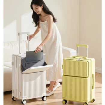 K1765 High Quality Functional Luggage Ideal Festival Gift for Couples Perfect for Travel with Front Opening Similar Rolling Suitcases