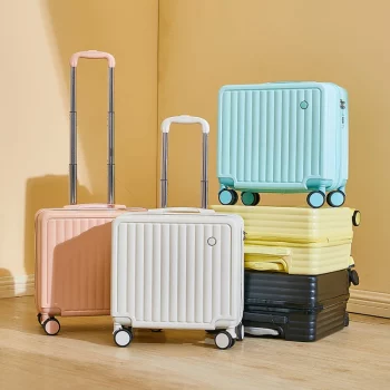 K1982 18 inches Travel Luggage Airline Cute Suitcase Password Box Silent Wheel Lightweight Chassis Mounted Universal