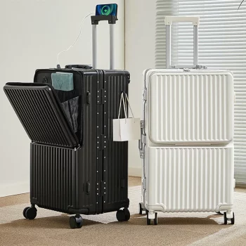 K1680 Front Opening Suitcase 2025 New Large Capacity 20/30 inch Aluminum Frame Luggage