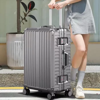 K1597 Aluminum Frame Suitcase Large Capacity Carrier 28 inch Thickened ABS+PC Business Luggage