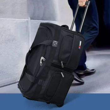 K1899 Rolling Duffle Bag with Wheels and Handle Travel Duffle Bag W/Durable Ripstop Polyester Material for Men Women