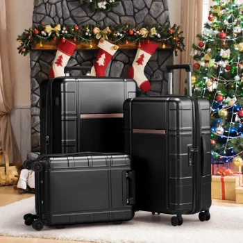 K1843 Luggage Expandable Suitcase, PC+ABS 3 Piece Set with TSA Lock Spinner