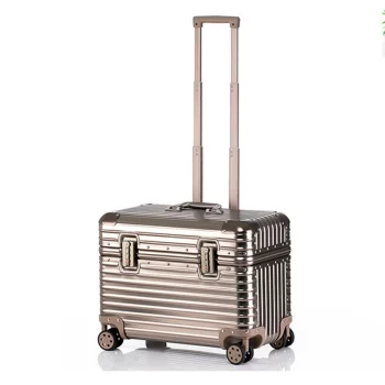 K1566 Suitcase Trip Cabin Small 100% Aluminum Metal Luggage Travel Wheeled Suitcases