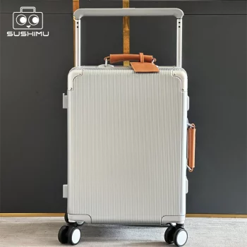 K1956 Suitcase Wide Handle Travel Suitcase Men 20 24 Carry-On Luggage Women PC Aluminum Frame Trolley Case