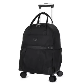 K1828 Women Underseat Small Rolling Luggage Handbag Backpack Travel Trolley Bag