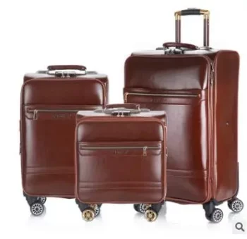K2367 18 Inch 20 Inch Men Spinner suitcase Luggage 24 trolley Suitcase PU Travel Rolling baggage bag